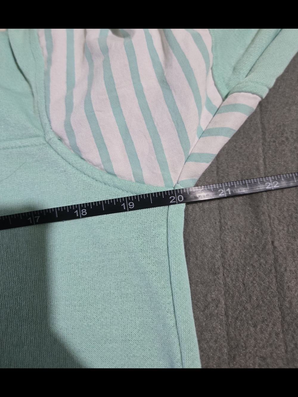 Vintage Guitarra Mint Green Striped Quarter Zip Pullover L - Picture 8 of 9